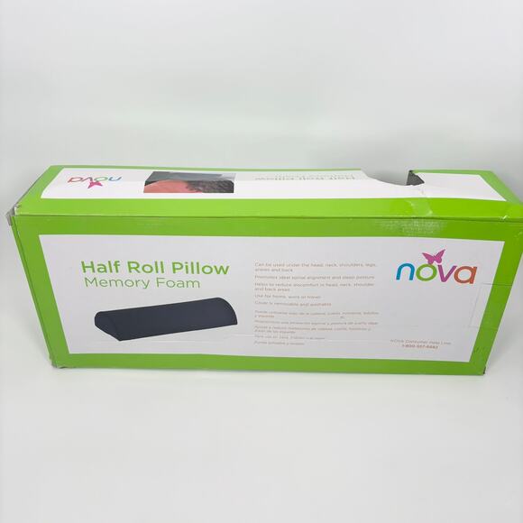 Nova Memory Foam Pillow Half Roll 19.75 Lumbar Support Office Chair Car Neck Leg - Picture 8 of 9